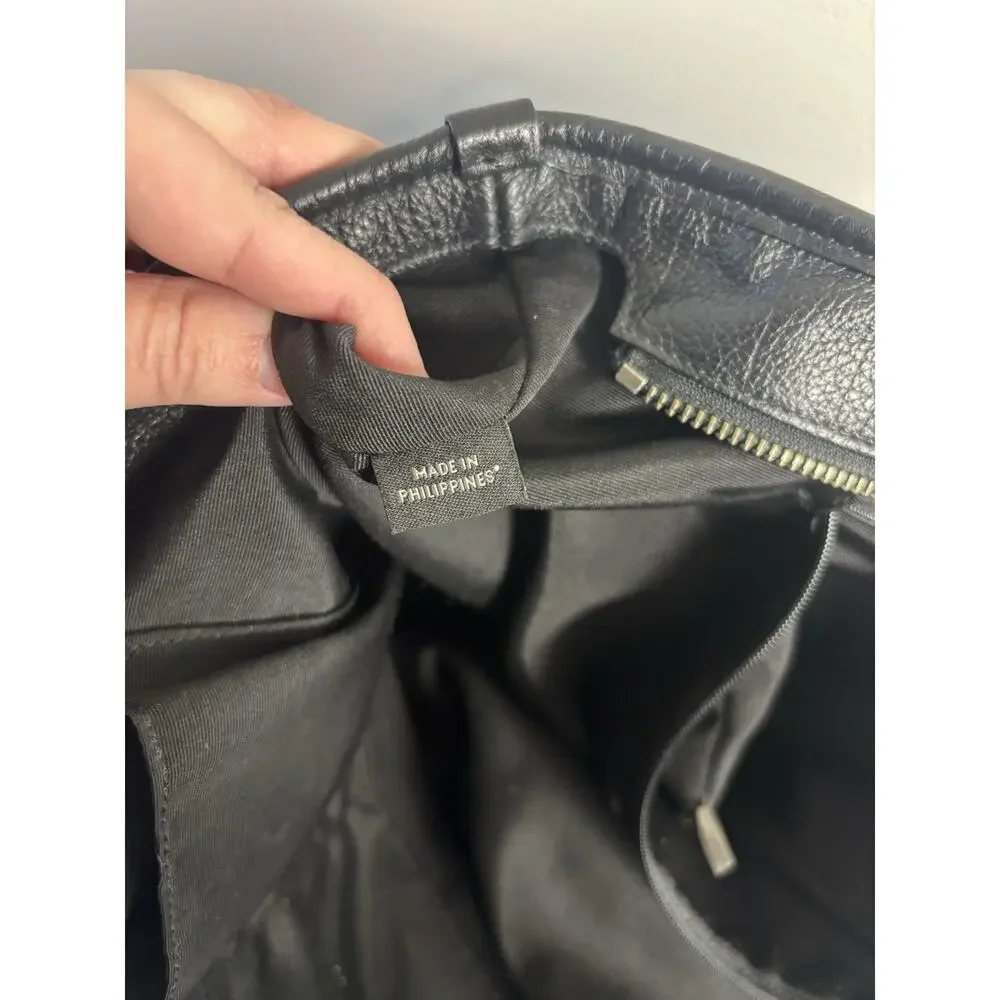 Coach Mickie Tote Black Pebbled Leather F34039 Shoulder Hobo Tote Gunmetal - Picture 12 of 12
